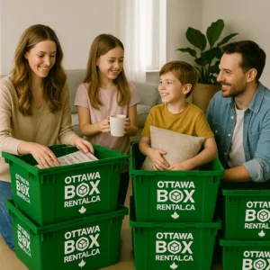 A family starting to pack