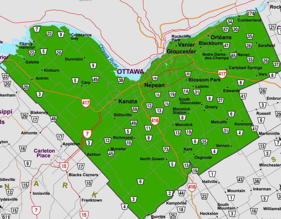 Map of the City of Ottawa